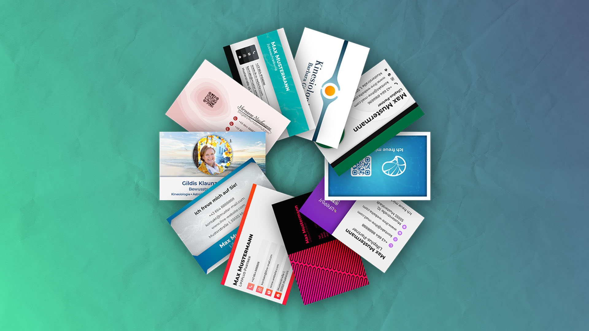 Businesscard examples that have been designed by pixels of hope